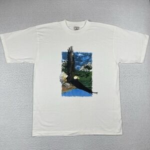 Bald Eagle Shirt Mens XL Vintage Wildlife Outdoors Made In USA Alaska VTG Travel